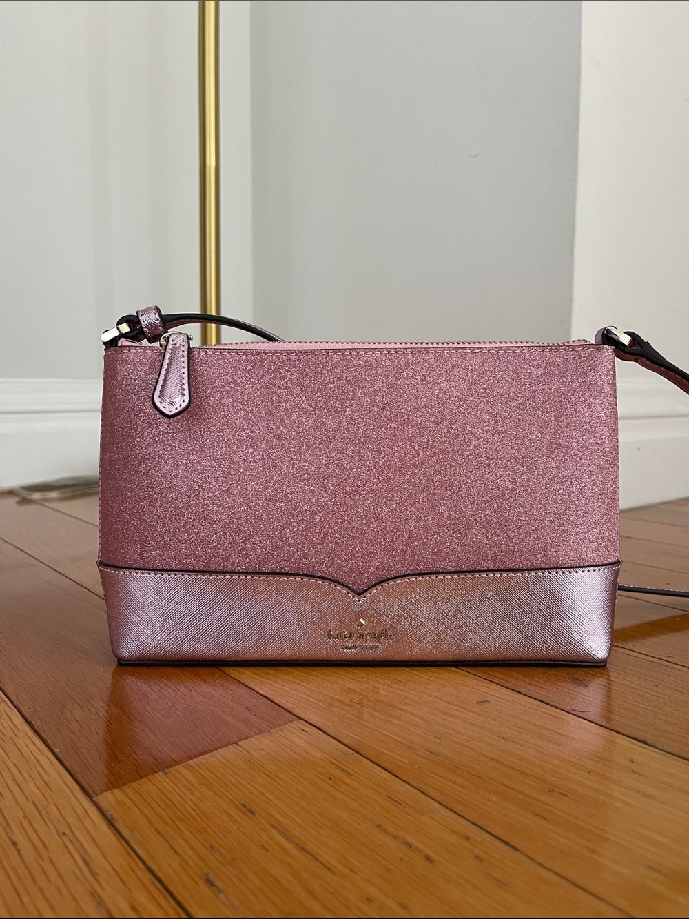 Kate Spade Rose Pink Glitter & Metallic Crossbody Bag